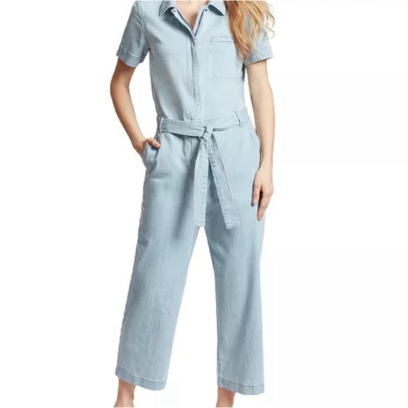 Ella Moss light denim wide leg jumpsuit